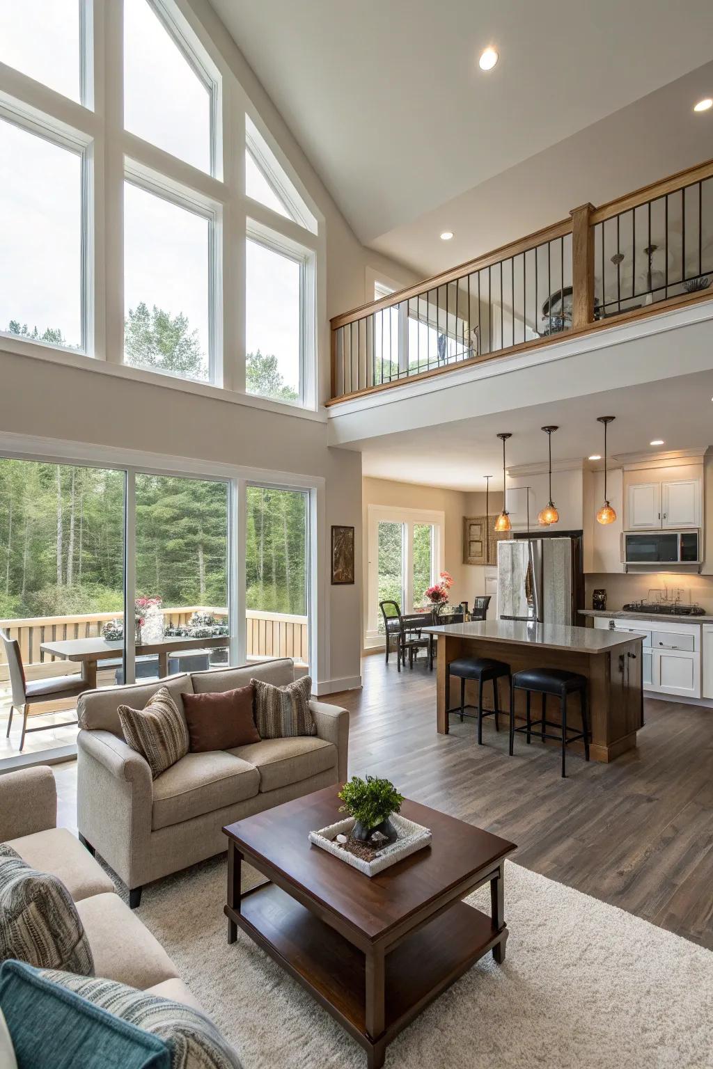 Take advantage of the expansive areas in your split-level home for fluid transitions between rooms.