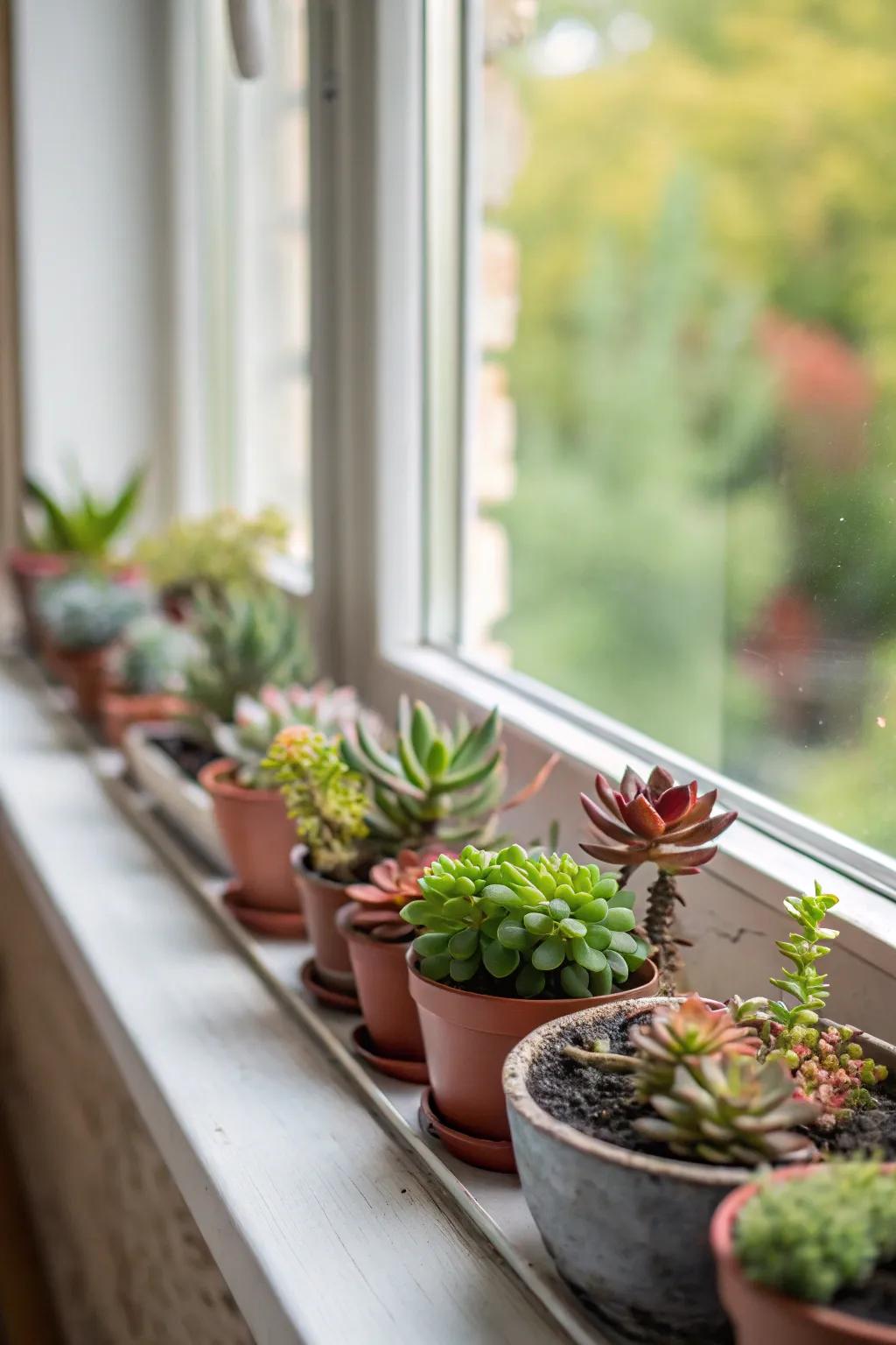 An exuberant display of plants transforms any window sill into a refreshing retreat.
