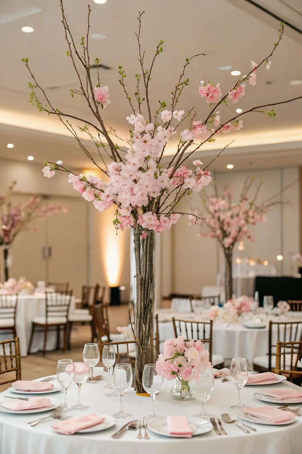 Blossom arrangements lend a touch of class.