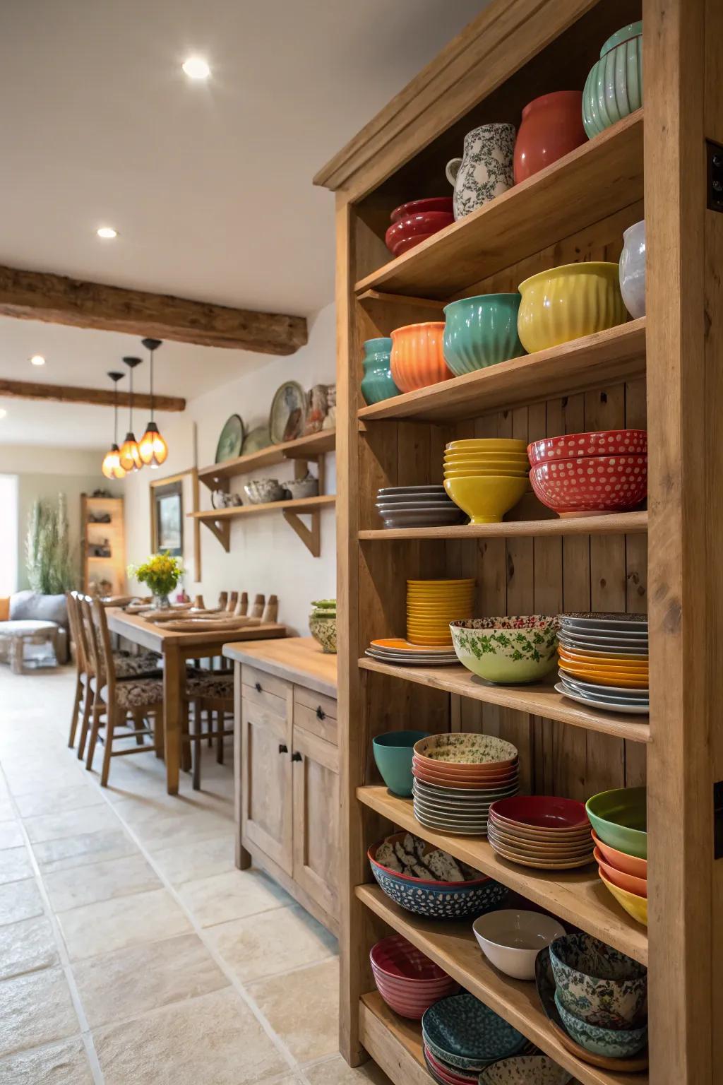 Open shelves provide both convenience and a stage for your favorite kitchen treasures.