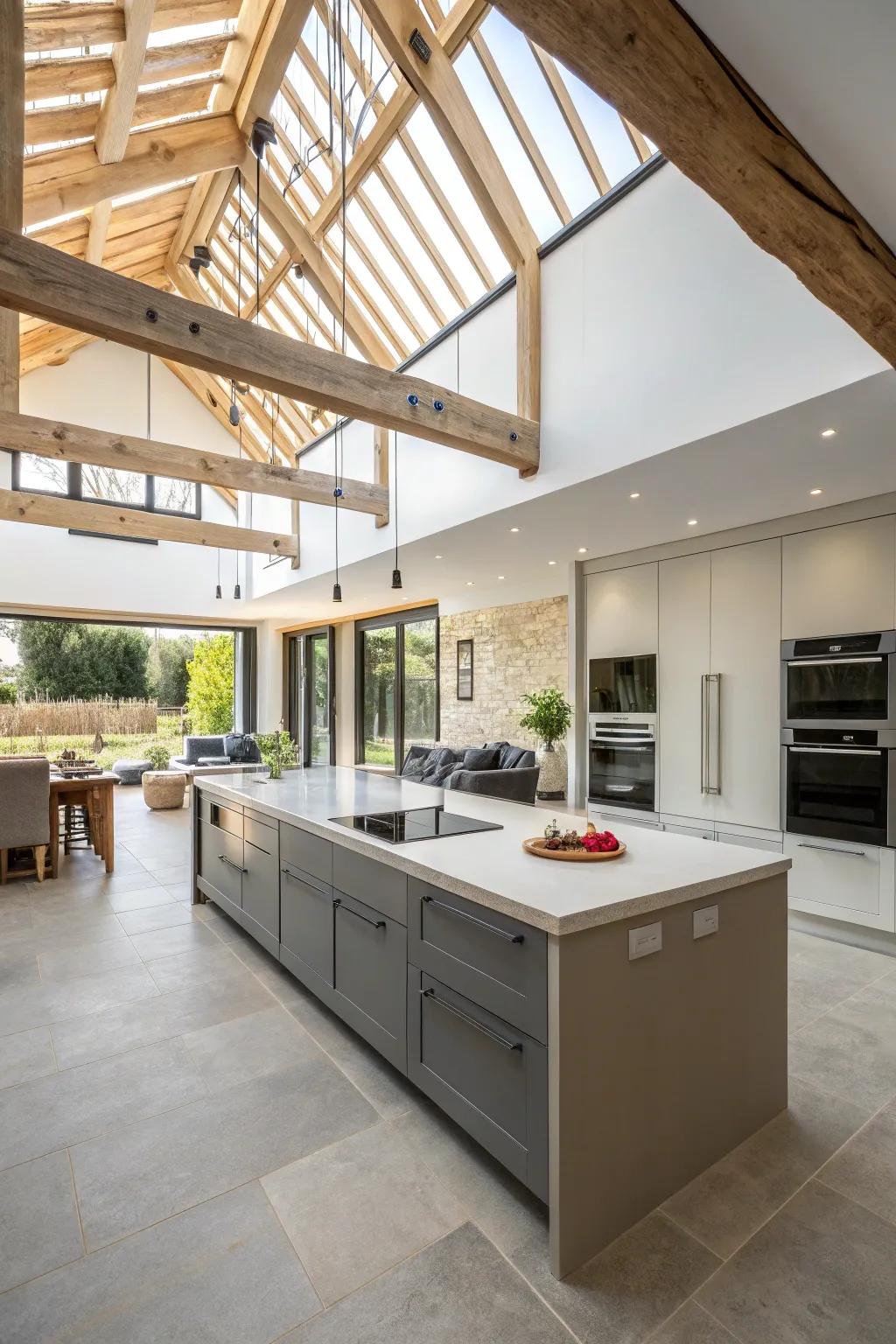 Taking down walls can free up your cooking area, which can help make it feel bigger and more welcoming.