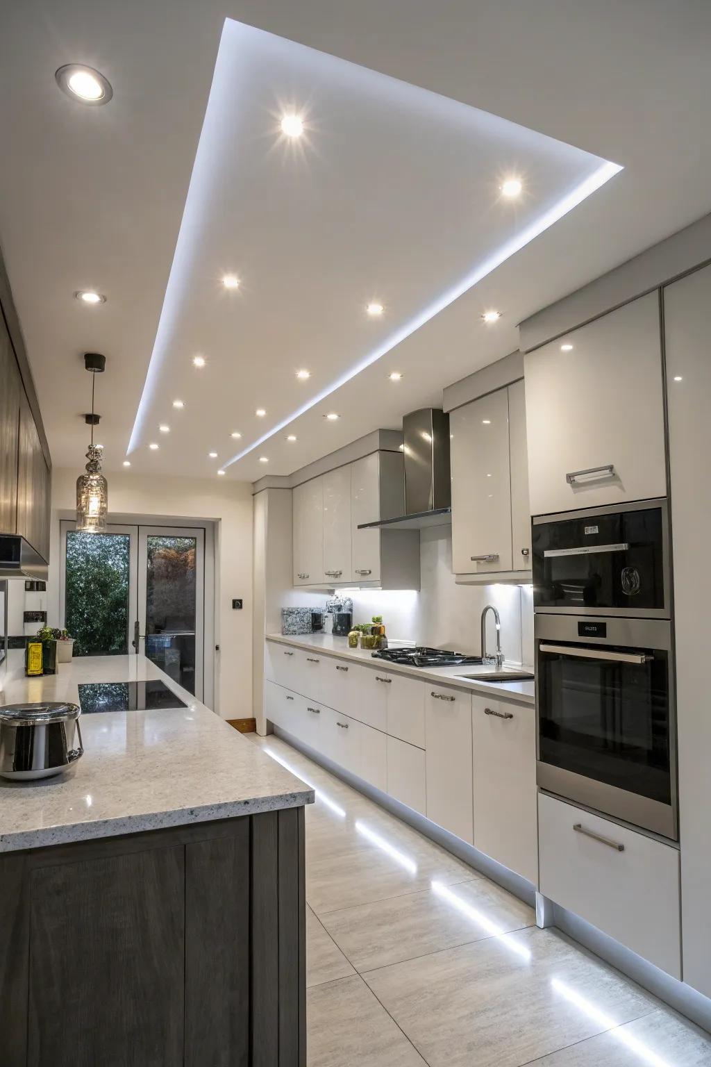 Recessed lights provide a smooth, unobtrusive lighting solution.