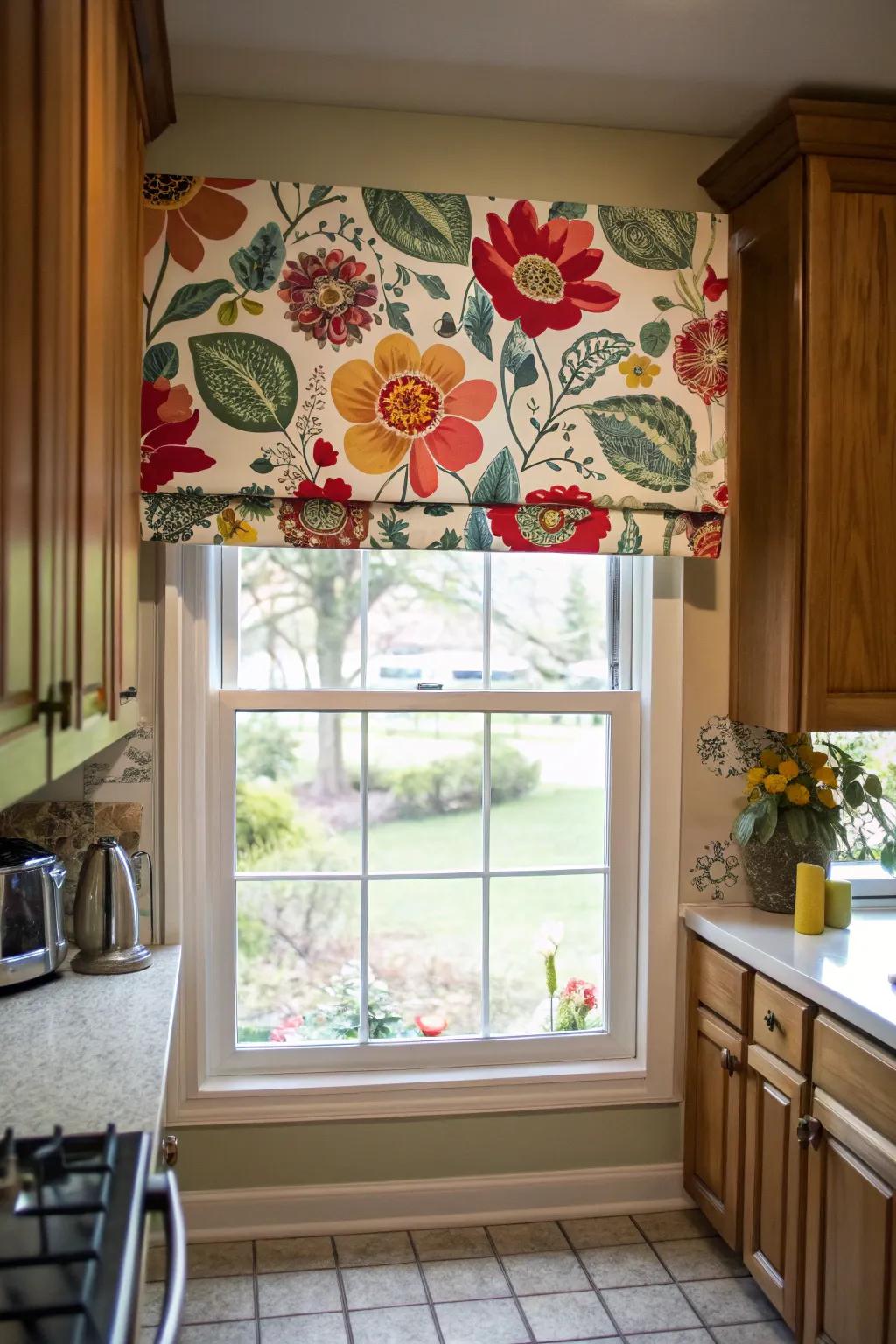 Introduce a burst of color with boldly patterned valances.