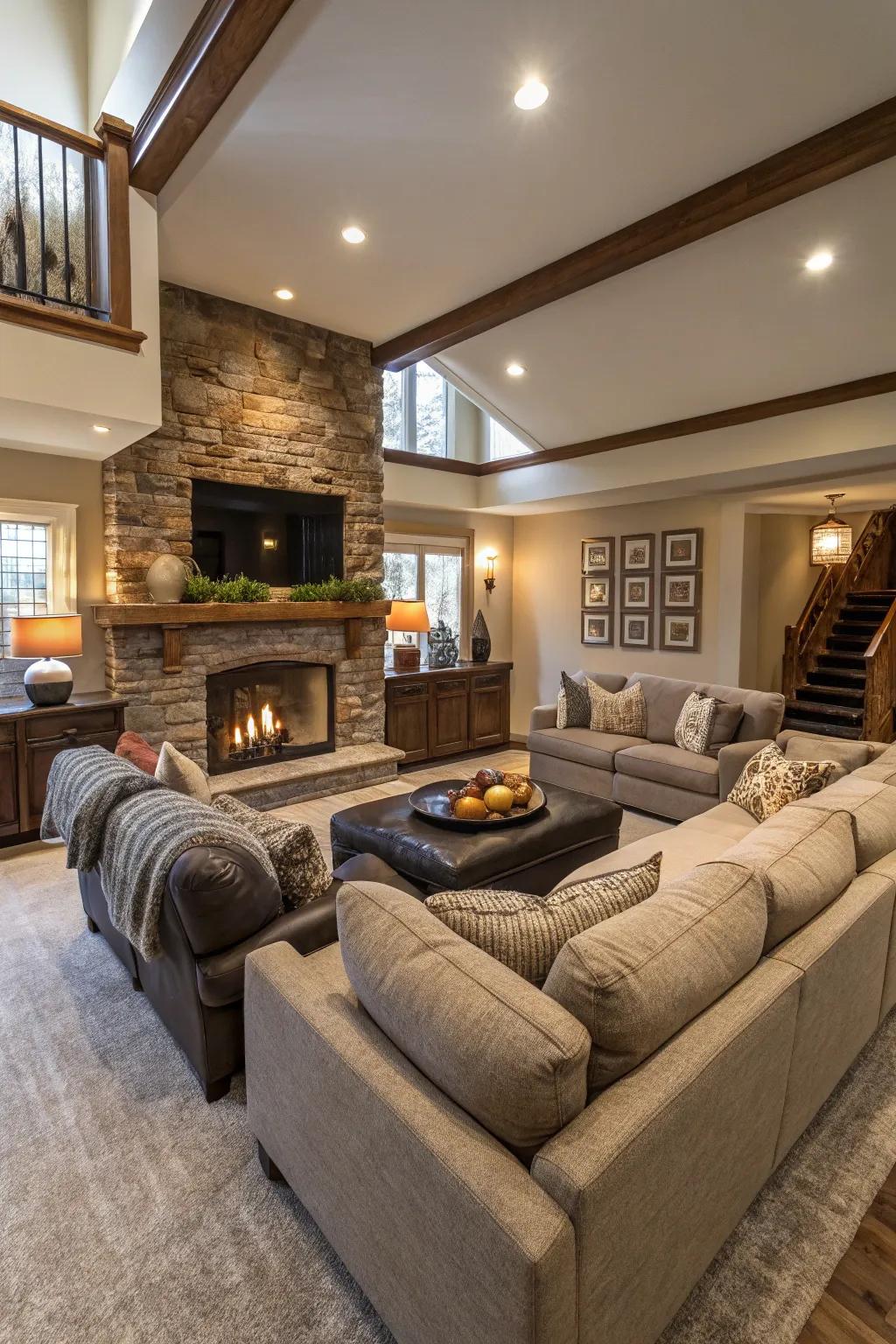Open layout featuring zones designed for family engagement.