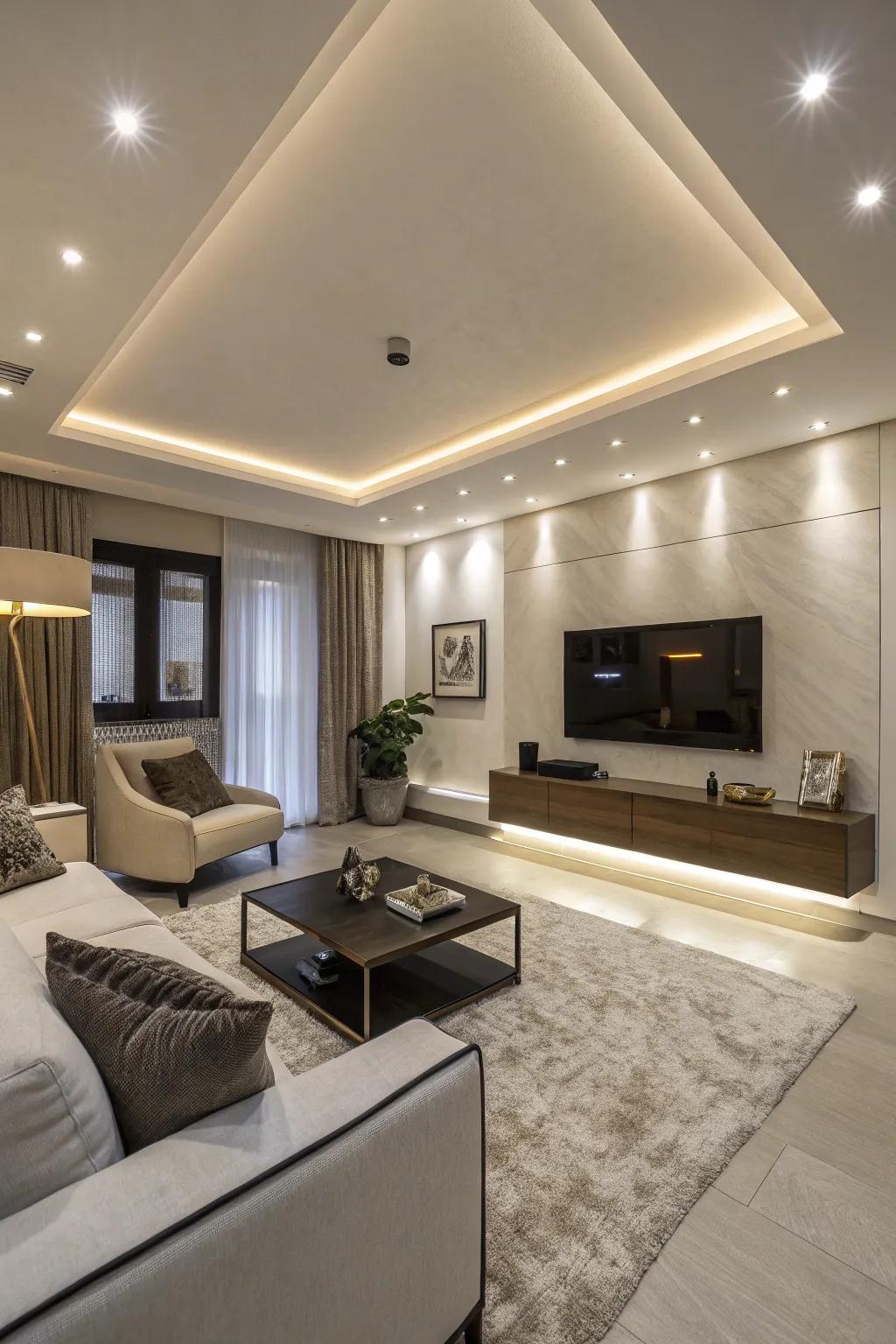 Recessed lighting offers a sleek solution for brightening dark rooms.