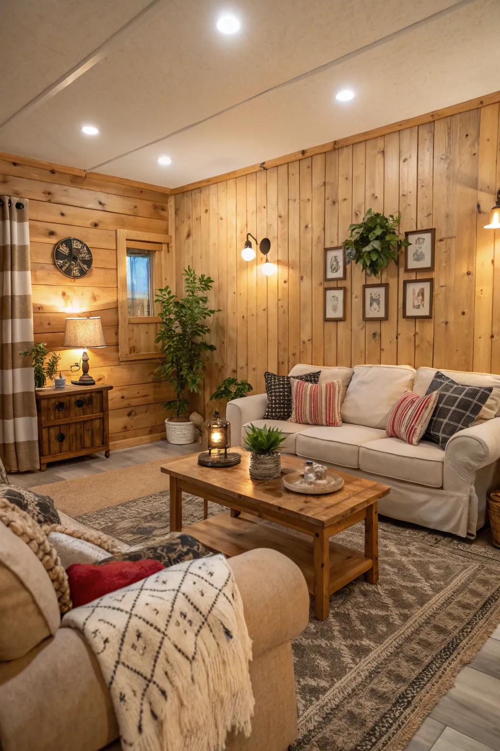 Earthy wood hues bring warmth and refinement to your living room.