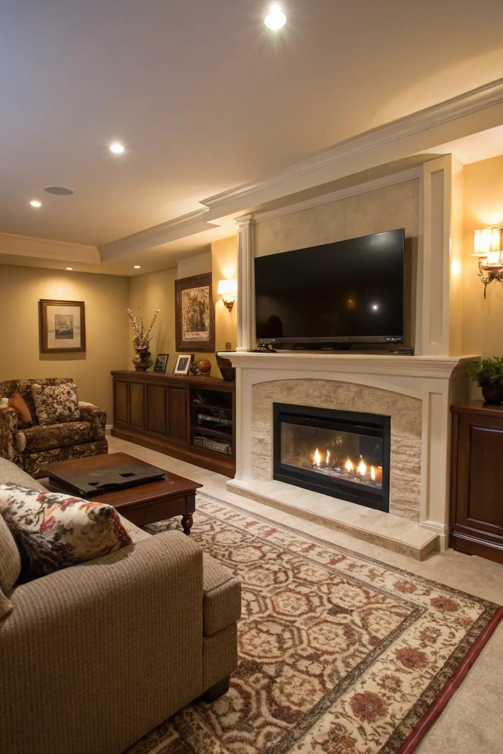 A unified wall aesthetic merges elegance with practicality.