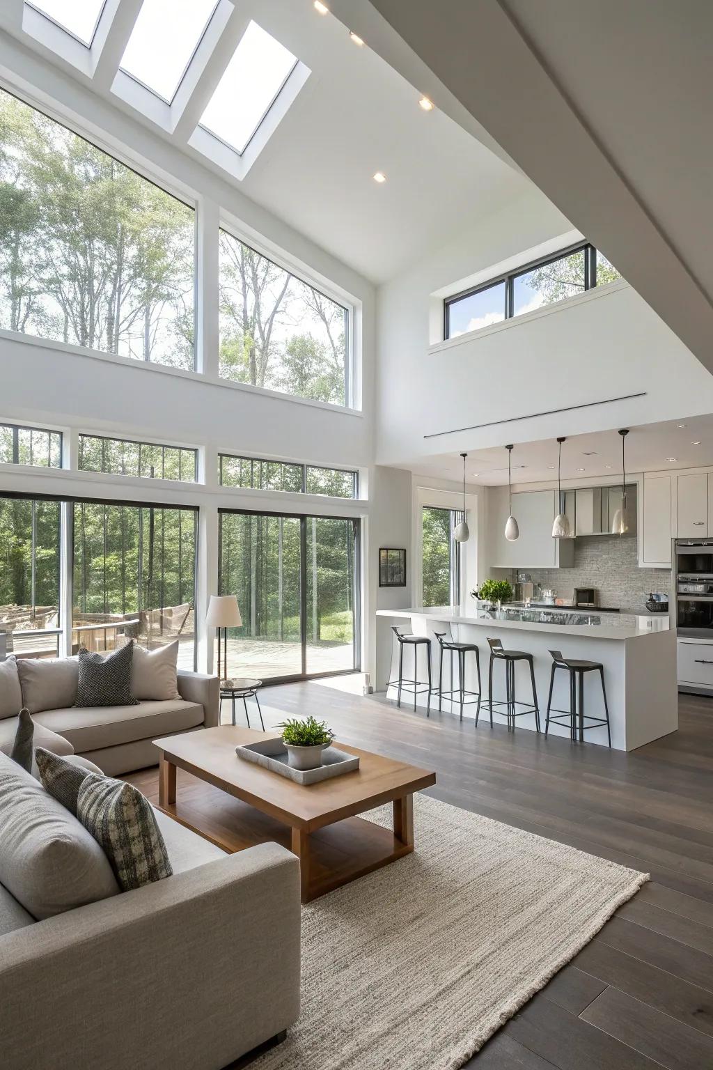 An open-plan space that merges living and cooking zones smoothly.