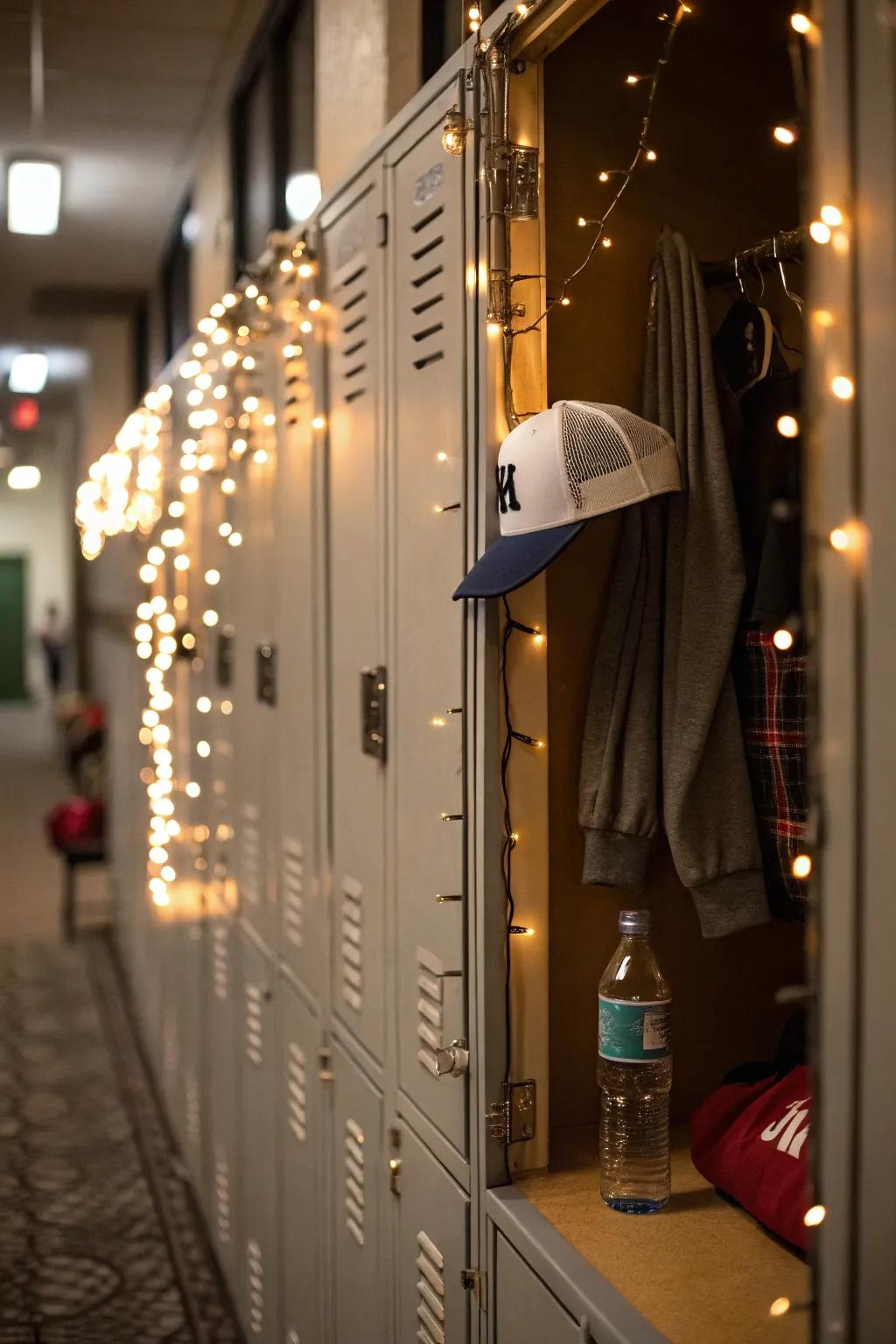 Enhance your locker's ambiance with the delicate radiance of twinkling lights.
