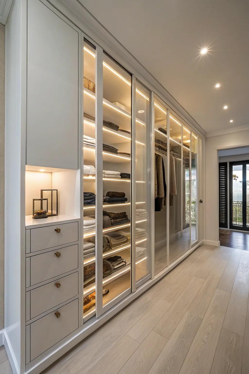 Vertical shelving boosts both looks and function.