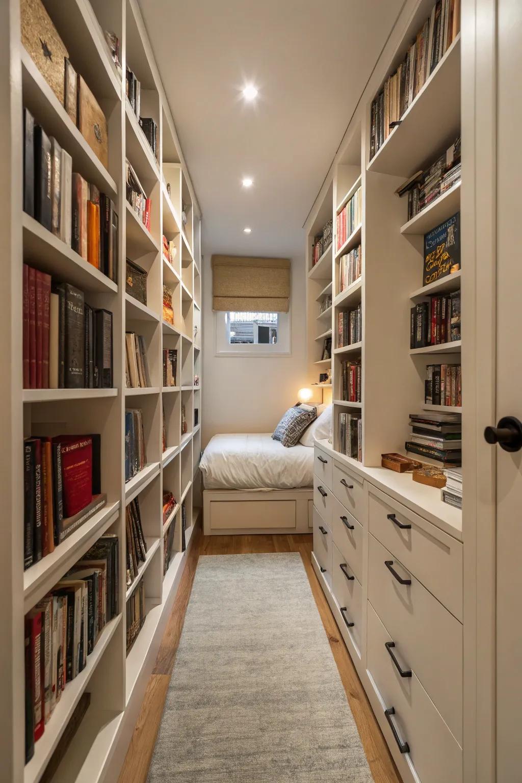 Employ high furniture to maximize your use of vertical space.