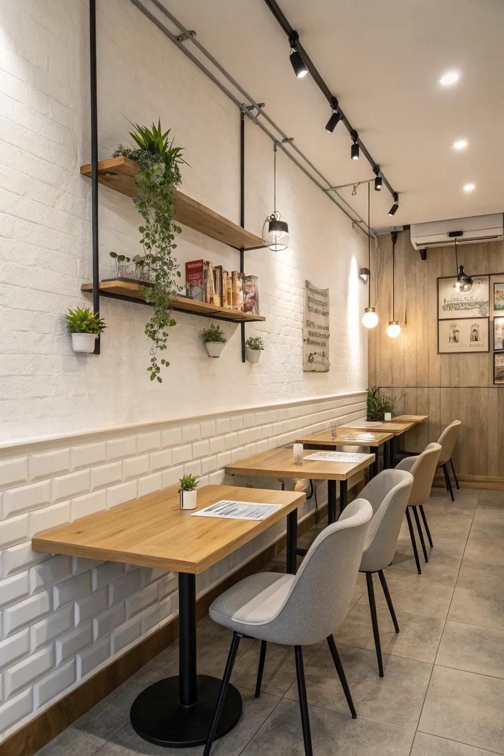 Simple design helps create a calming restaurant atmosphere.