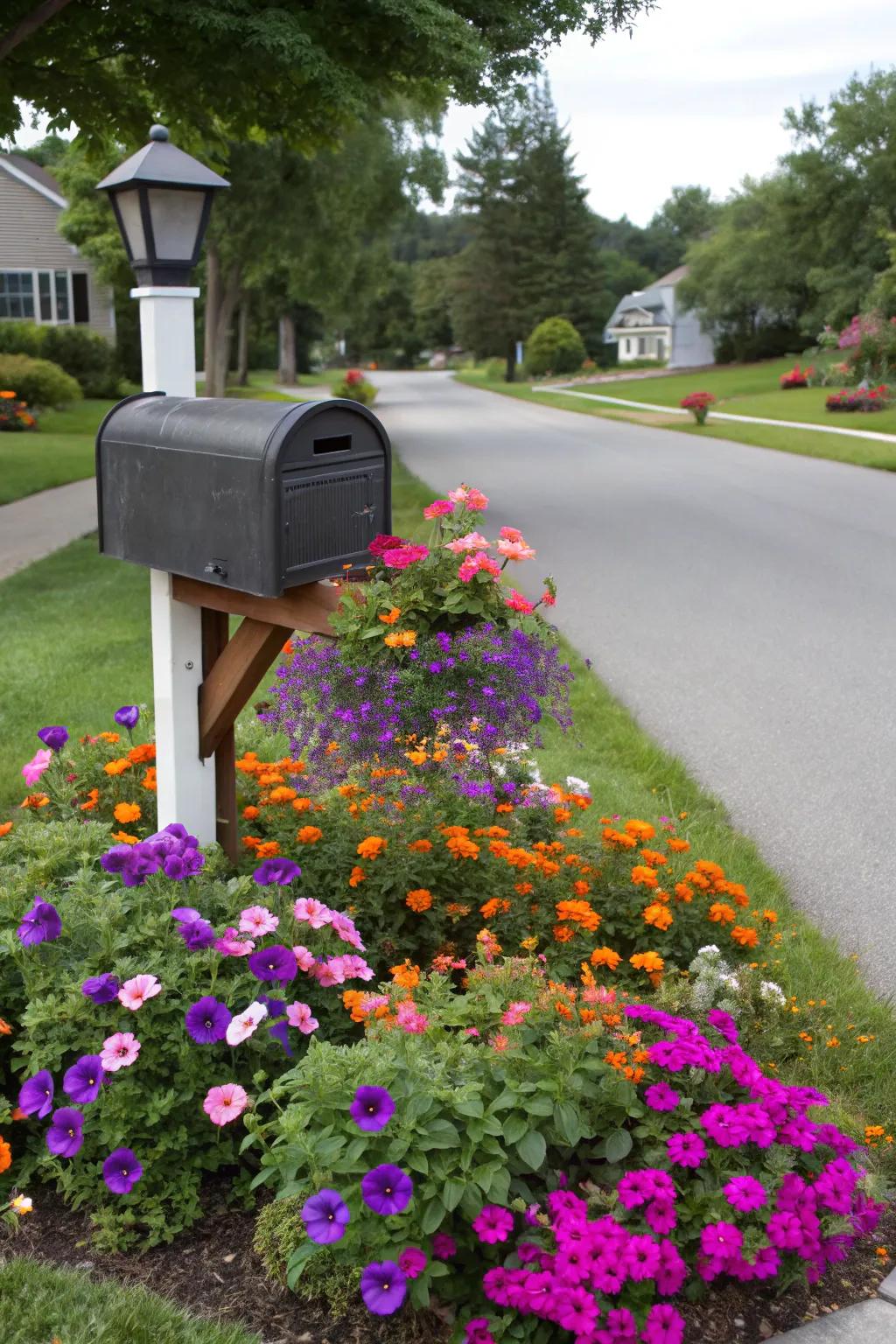 Lively flowerbeds can turn your mailbox into a striking point of interest.