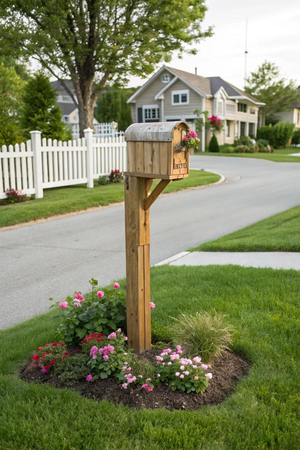 Wooden mailbox posts bring a classic appeal and natural grace.