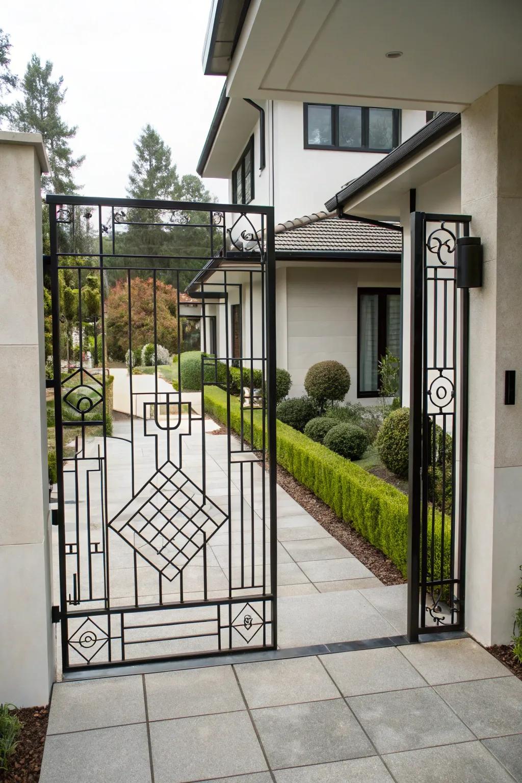 Sleek and minimalist metal gate design