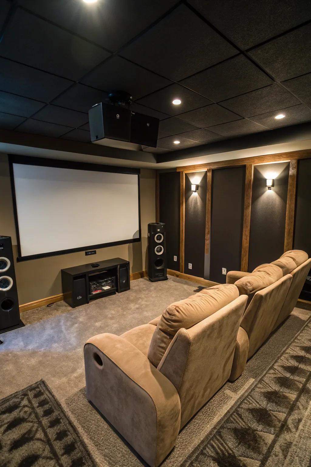 Enjoy movie nights like never before in a specially designed home theater.