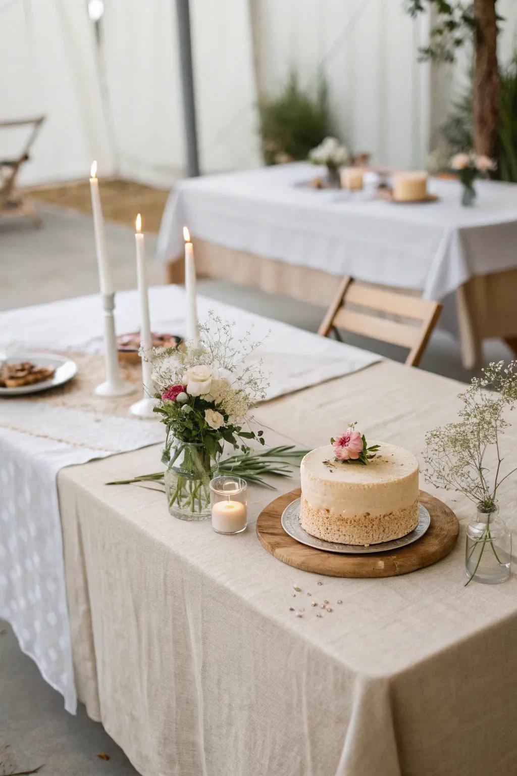 Neutral shades establish a soothing ambiance ideal for a minimalist birthday festivity.