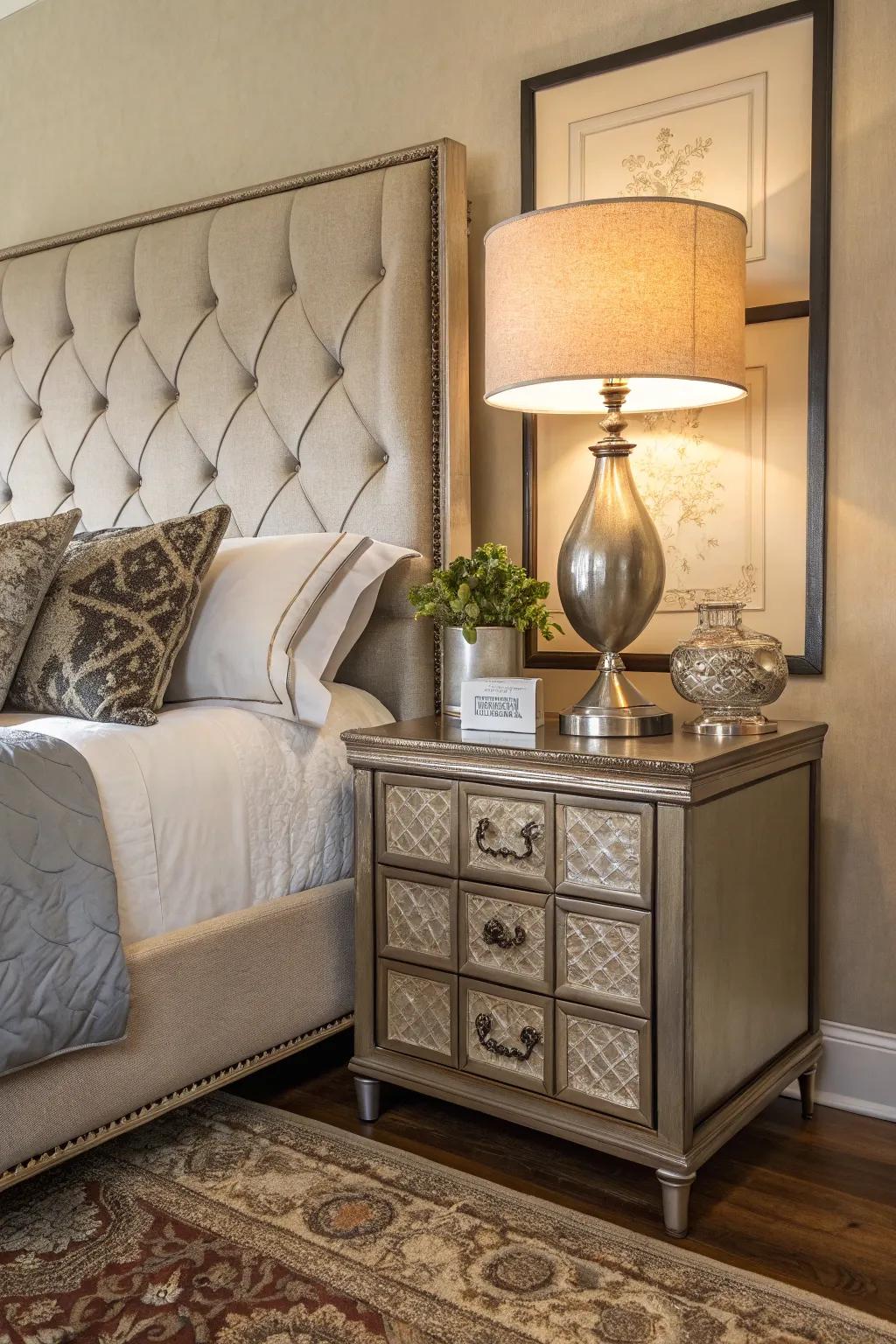 Merge modern and traditional aspects for a distinctive bedroom design.