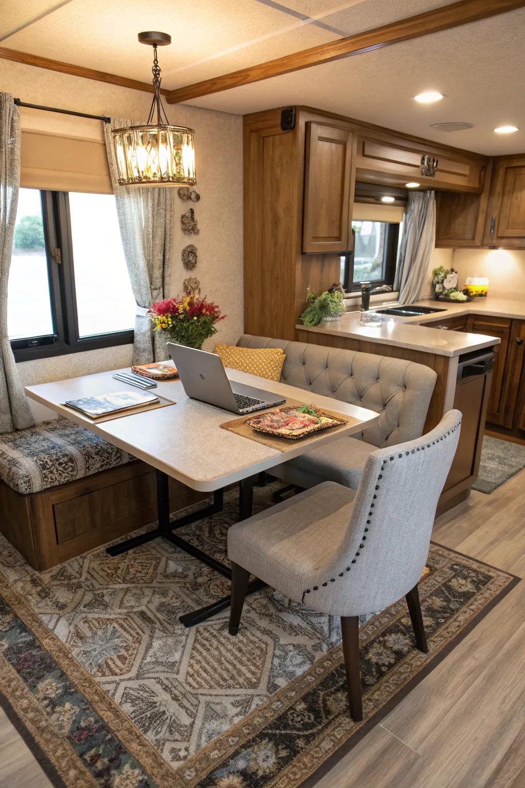 Clever furniture choices can transform your dining room into a versatile, multi-purpose area.
