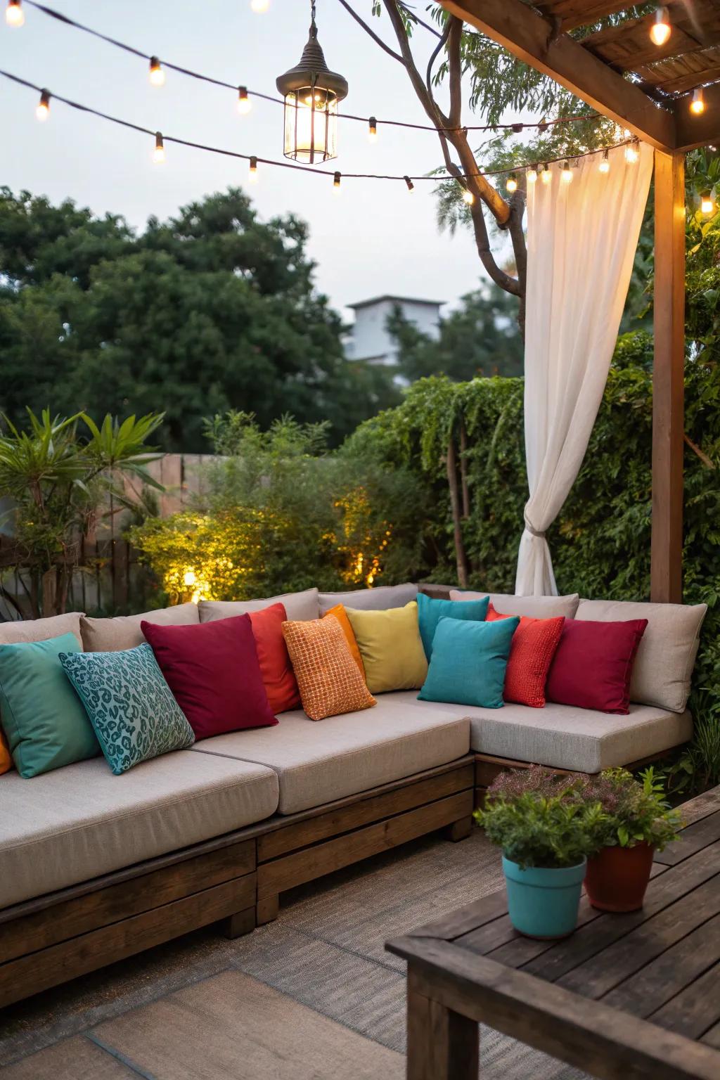 Design a cozy corner with stylish seating to enjoy the outdoors.
