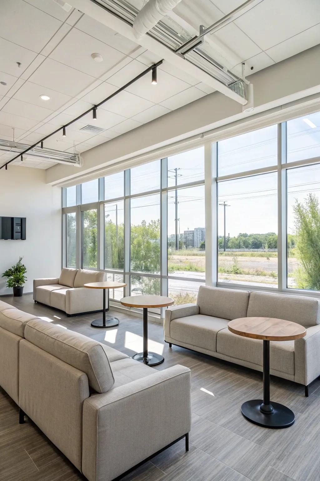 Modular furniture easily accommodates different uses in a flex room.