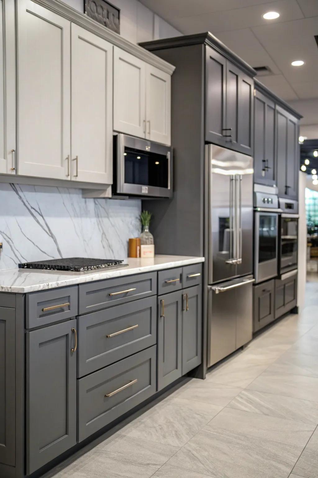 Select the best grey shade for the cabinets in your kitchen.