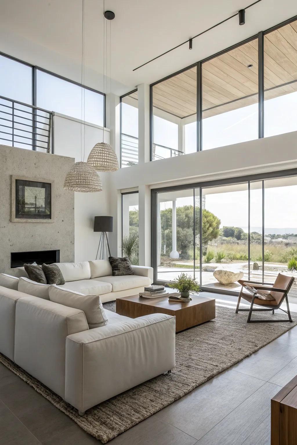 A living area showcasing minimalist design principles that radiate serenity.