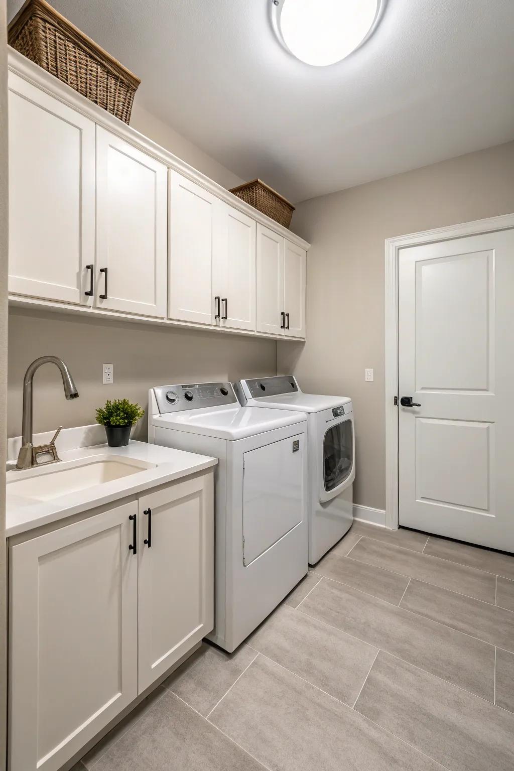 A minimalist approach brings serenity to your laundry tasks.