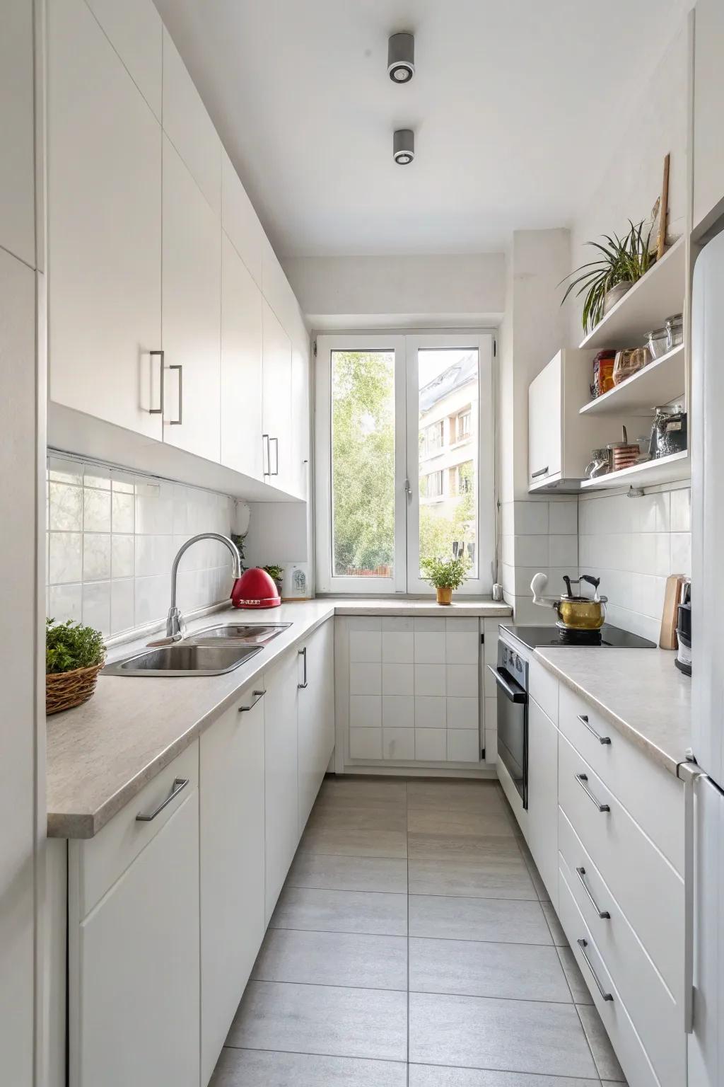 A minimalist kitchen style that prioritizes functionality and simplicity.
