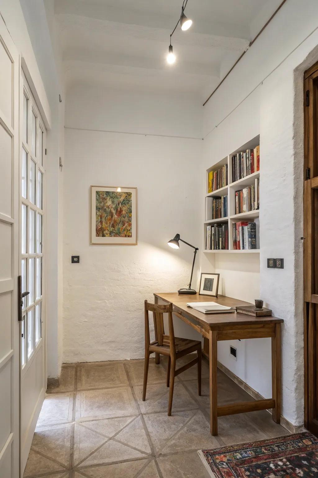Minimalist study room highlighting simplicity and sophistication.