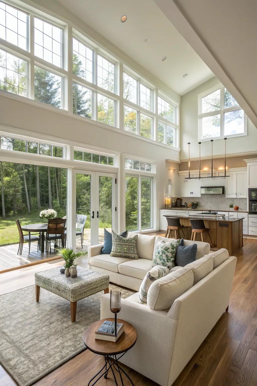 An open-concept design that creates a spacious and inviting atmosphere.