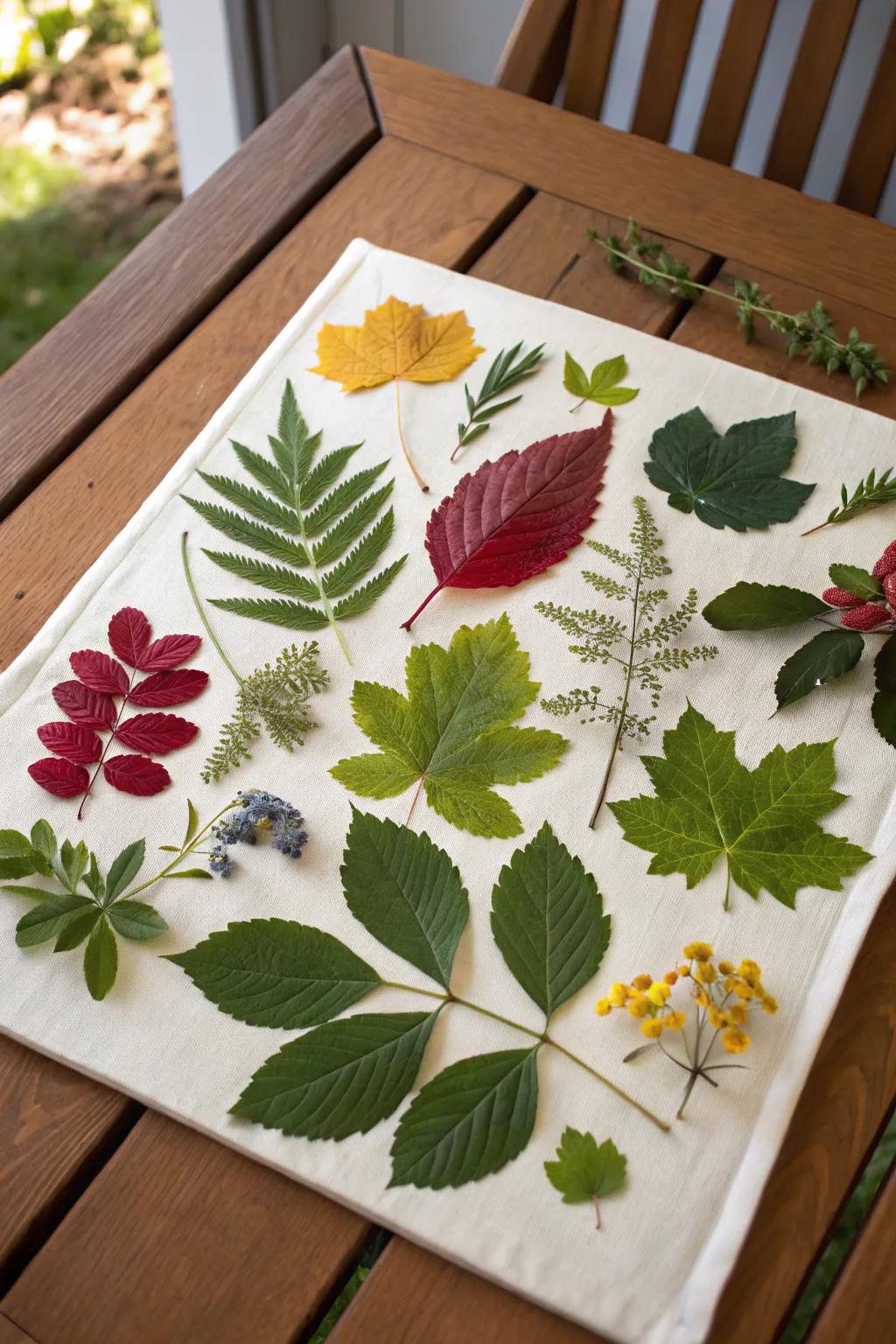 A stunning collage making use of various leaves and plants.