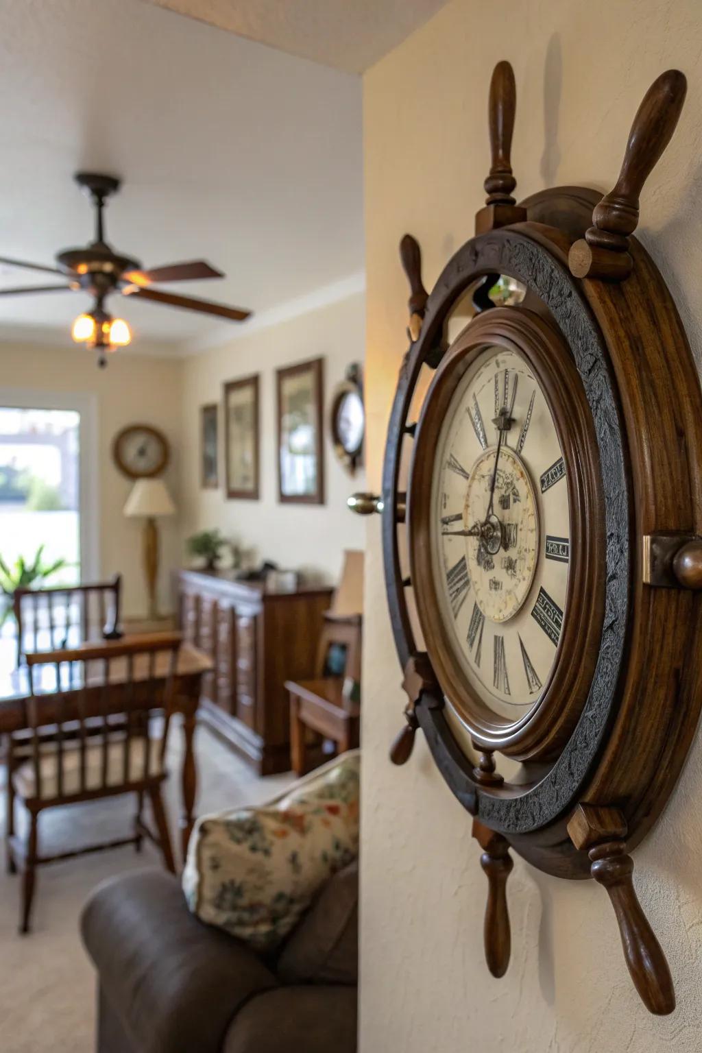 This maritime clock infuses a hint of the sea into every space.