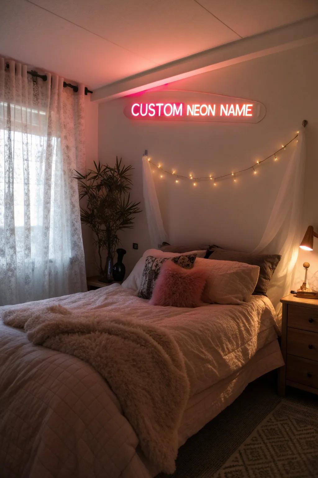 Infuse your personal essence into your space with a personalized neon name illumination.