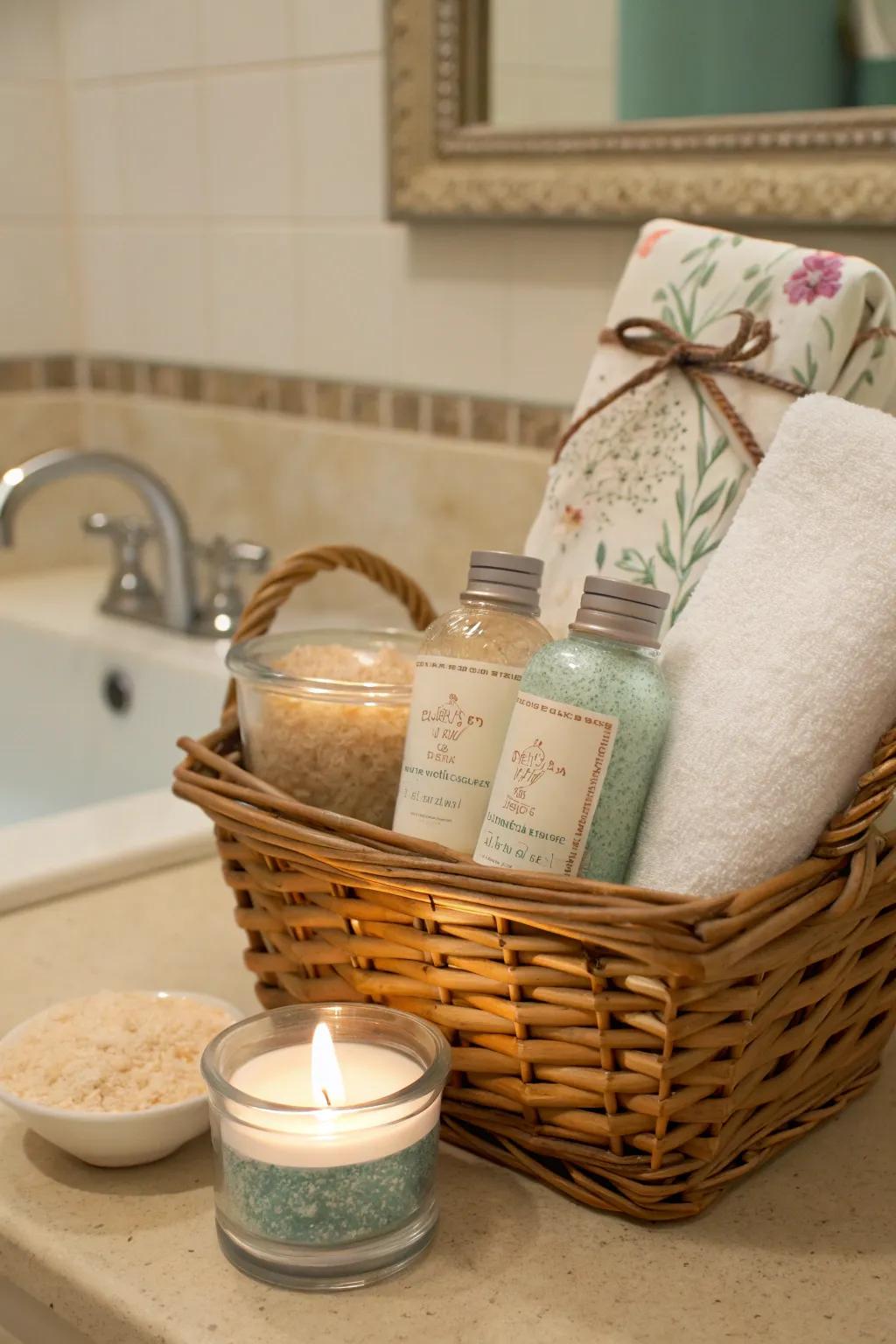 A self-care basket to soothe and support new parents.