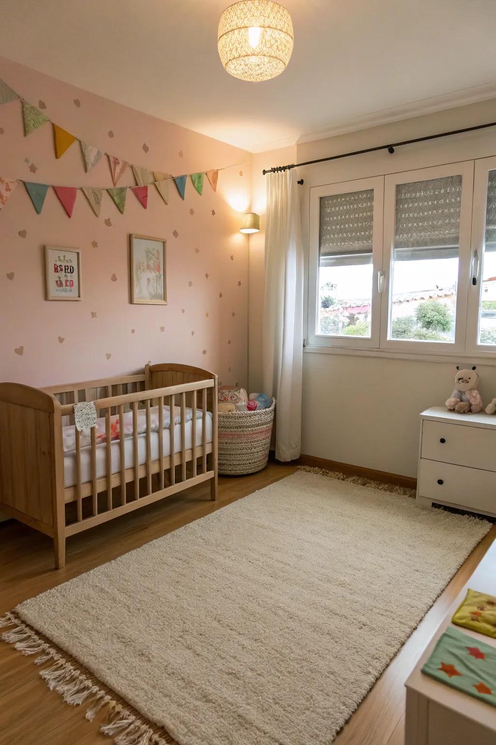 Neutral colors help create a serene atmosphere in a nursery.