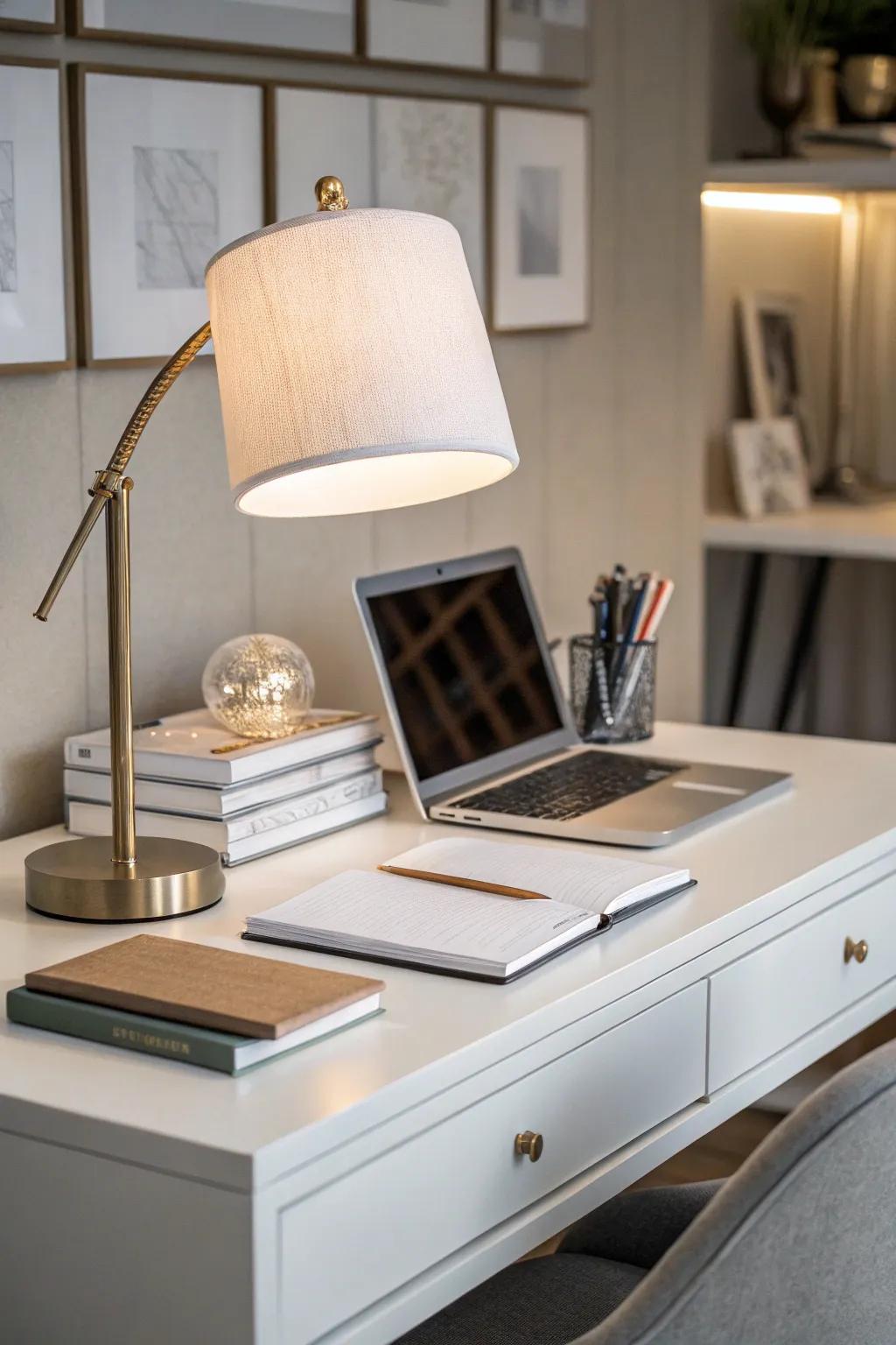 A minimalist desk setup projects a professional image for your Zoom calls.