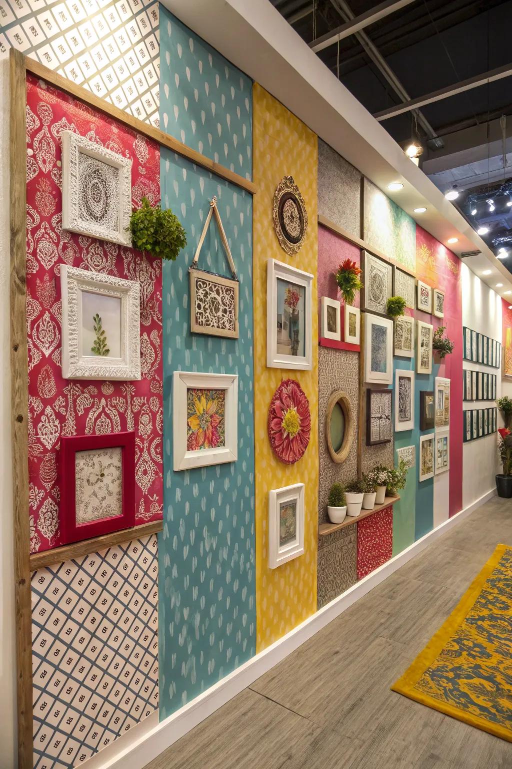 A wall morphed into a captivating ornament exhibit.