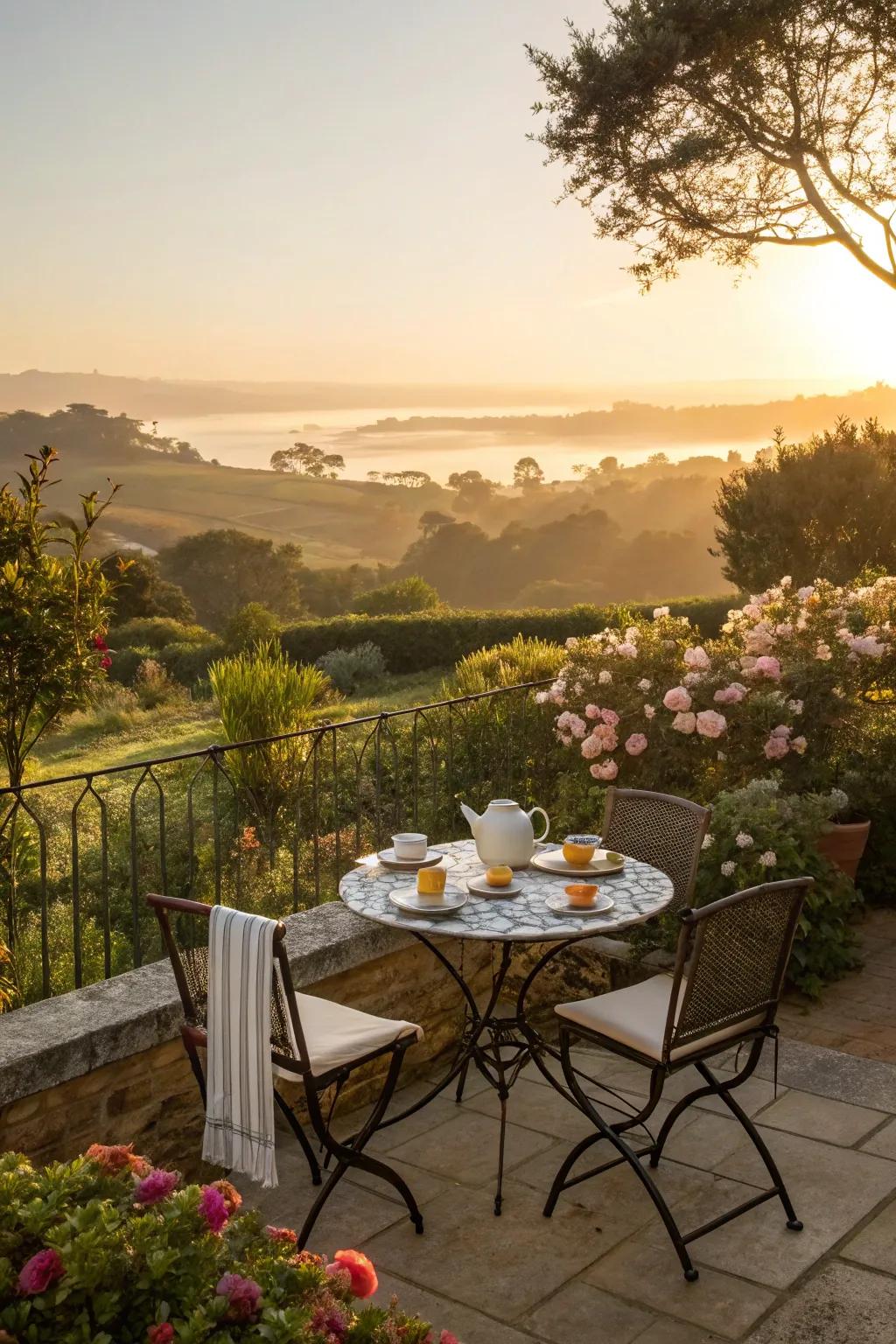 A breakfast nook that offers a spectacular view is the perfect way to start the day.