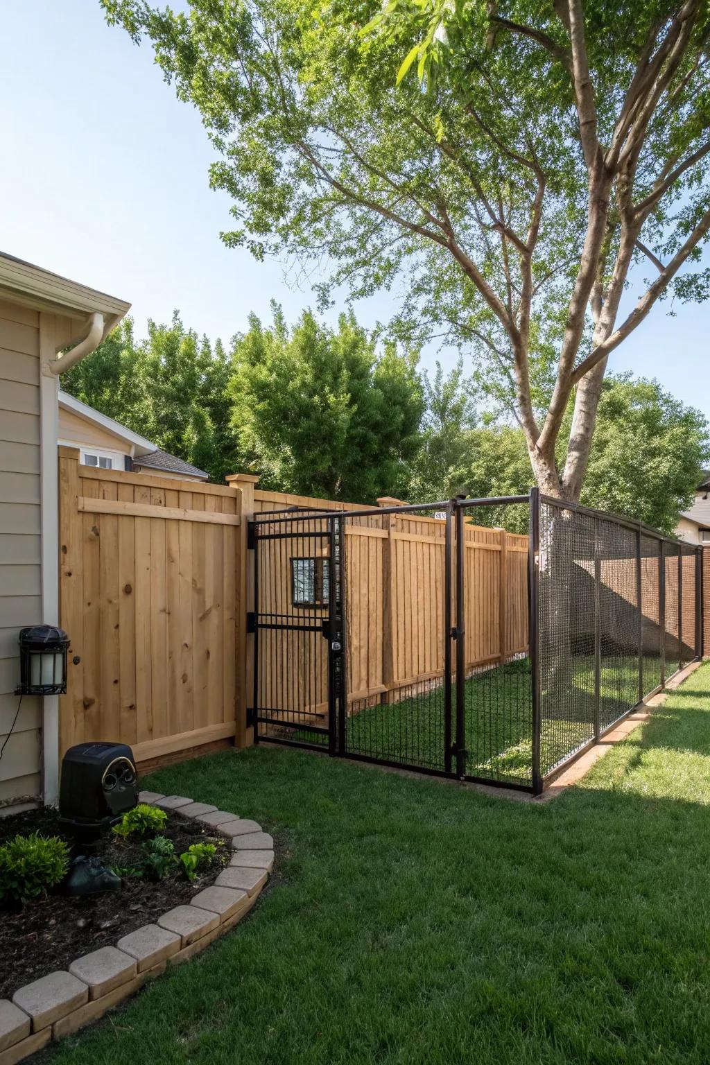 Ensure your dog's safety with a well-designed fenced area.