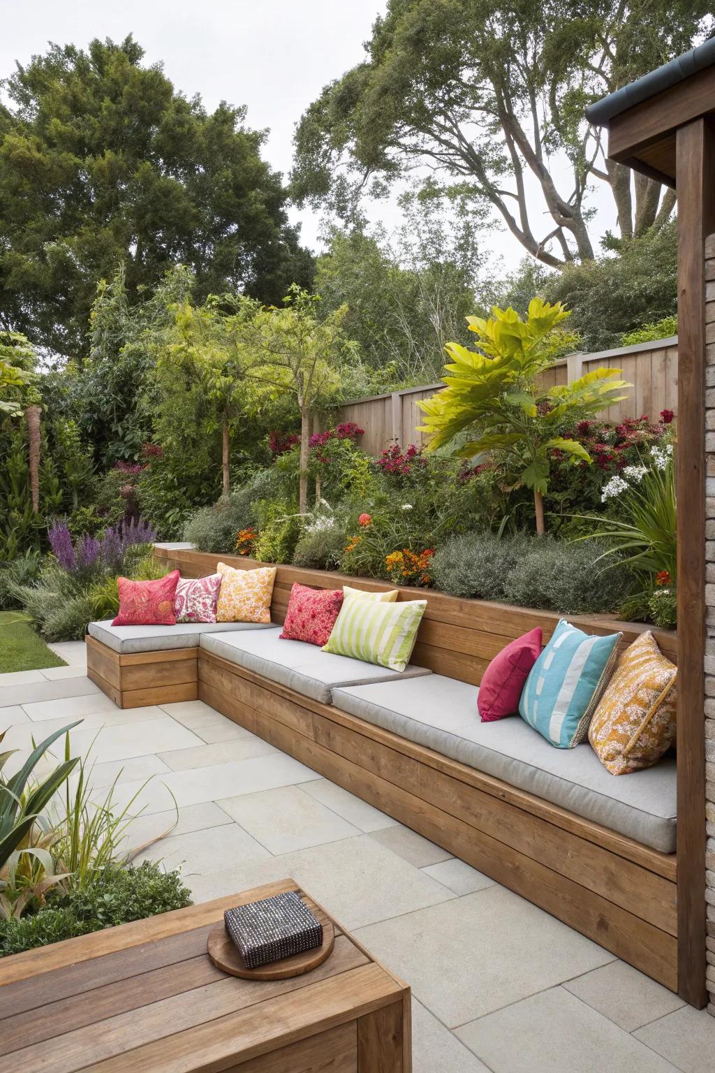 Built-in benches integrate beautifully with your surroundings, offering a snug and stylish seating solution.