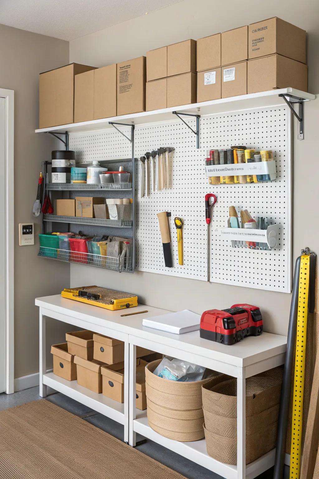 Maximize your packing station's efficiency with vertical shelving.
