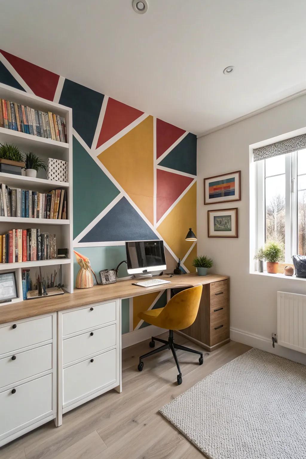 Geometric designs introduce a modern flair to any area.