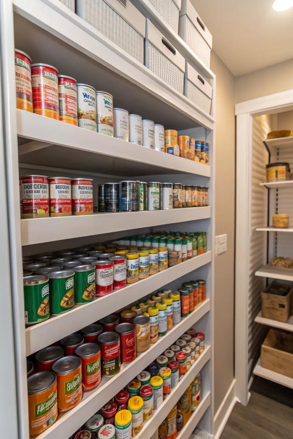 Get the most space possible using stackable shelves.