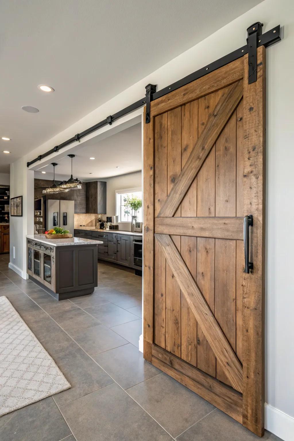 Homestead doors provide rustic beauty and functionality to any cooking area.