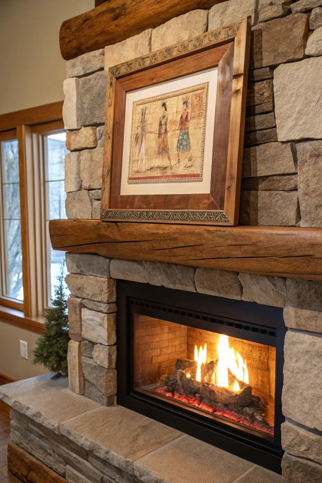 Floating frame showing the papyrus edges for a touch of drama.