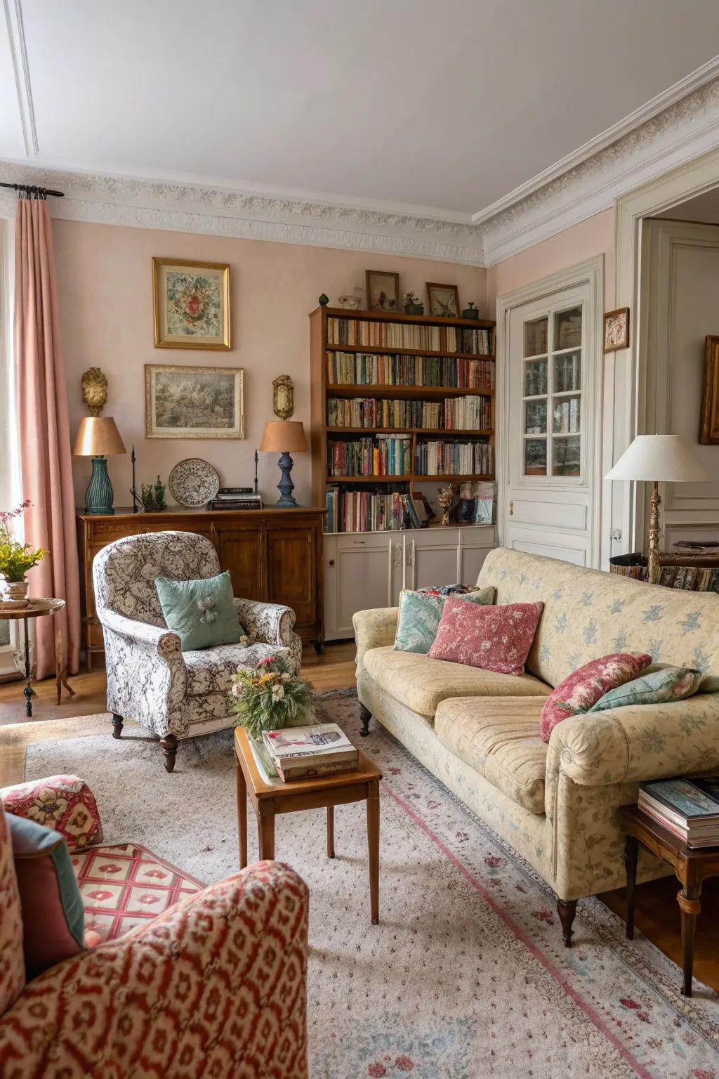 Refined furnishings enhance the charm of a Parisian living room.