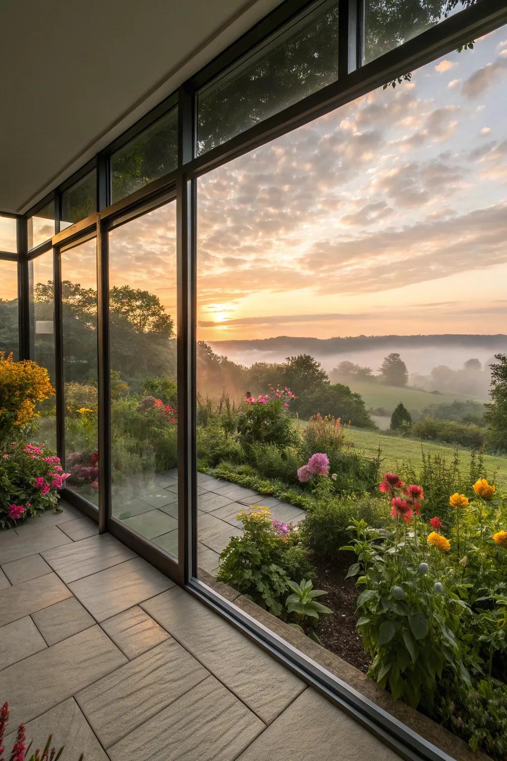 Bask in magnificent, all-around views with glass panels that reach from floor to ceiling.