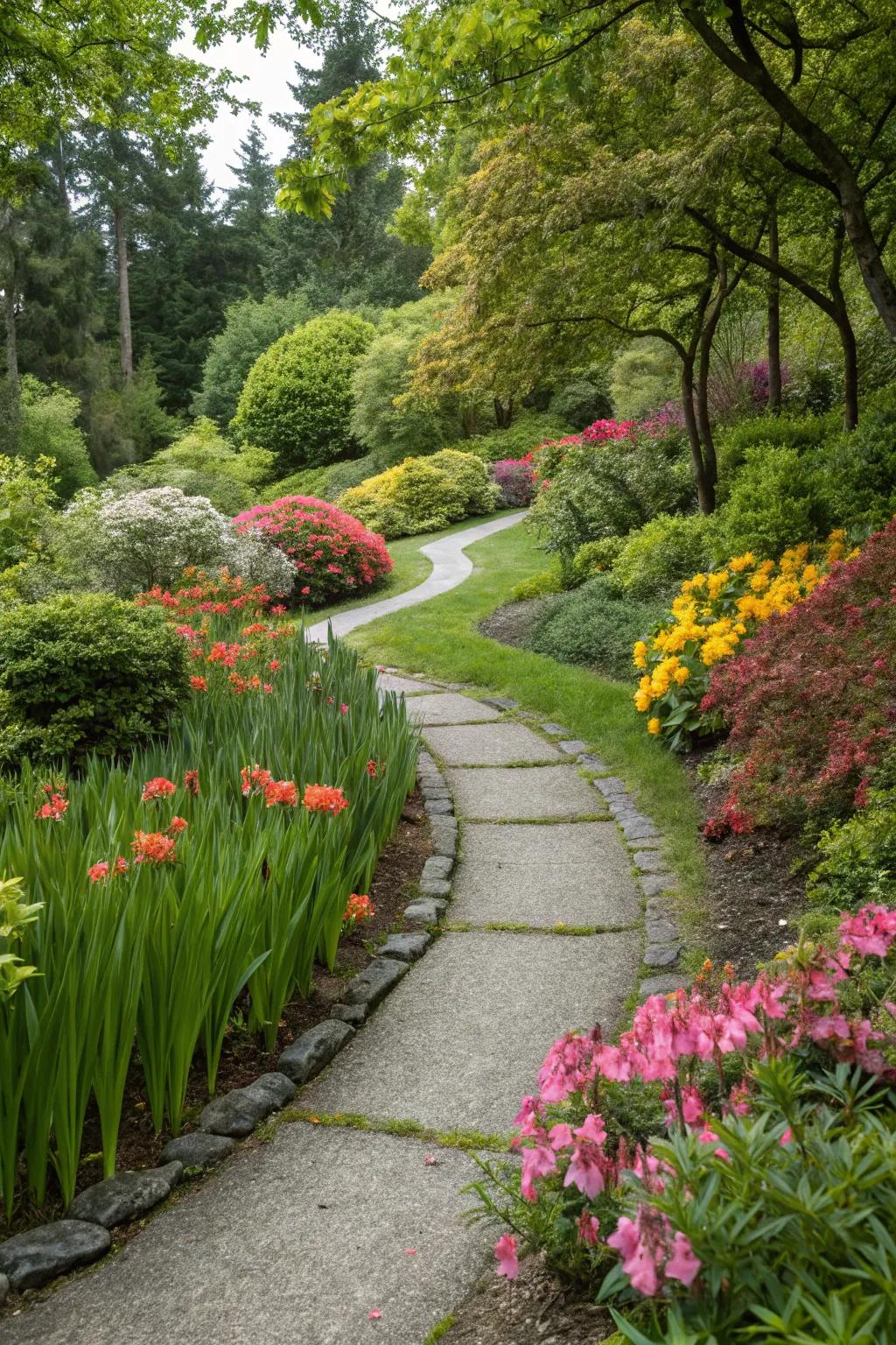 A winding stone path that invites you to wander through nature.