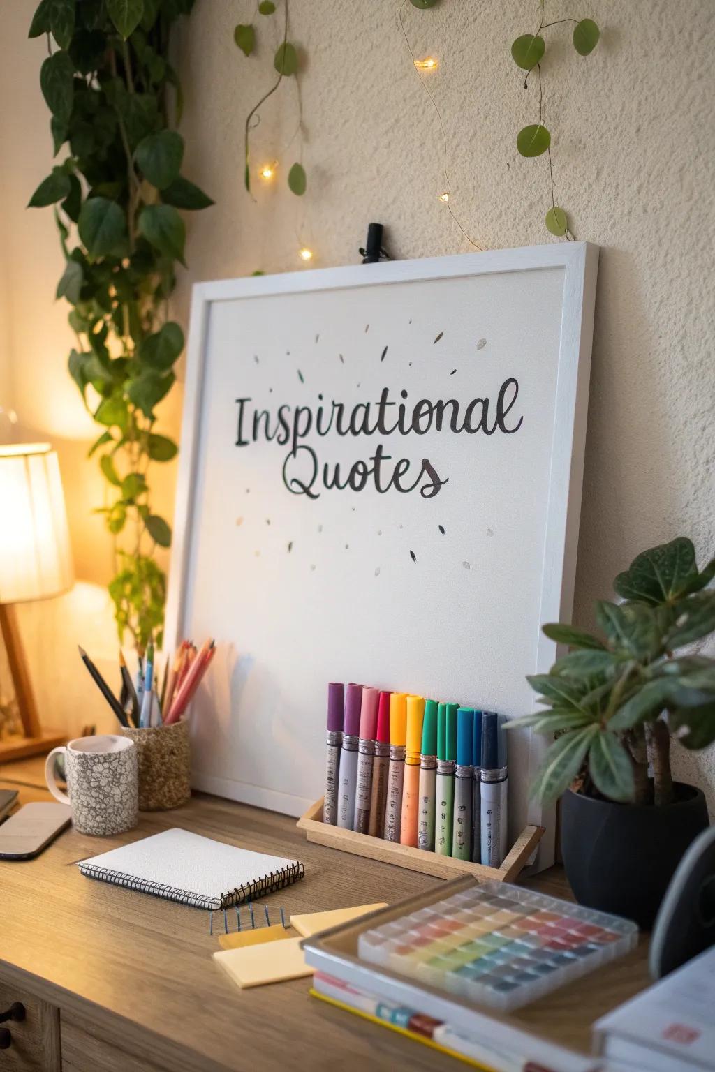 Start your day right with an inspiring quote beautifully displayed on your whiteboard.